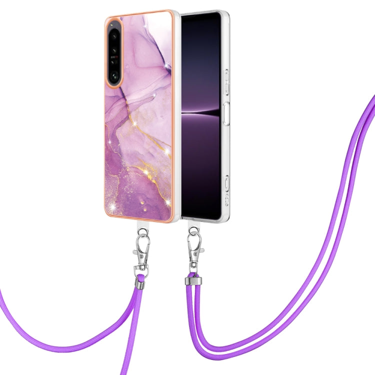 Electroplating Marble Dual-side IMD Phone Case with Lanyard