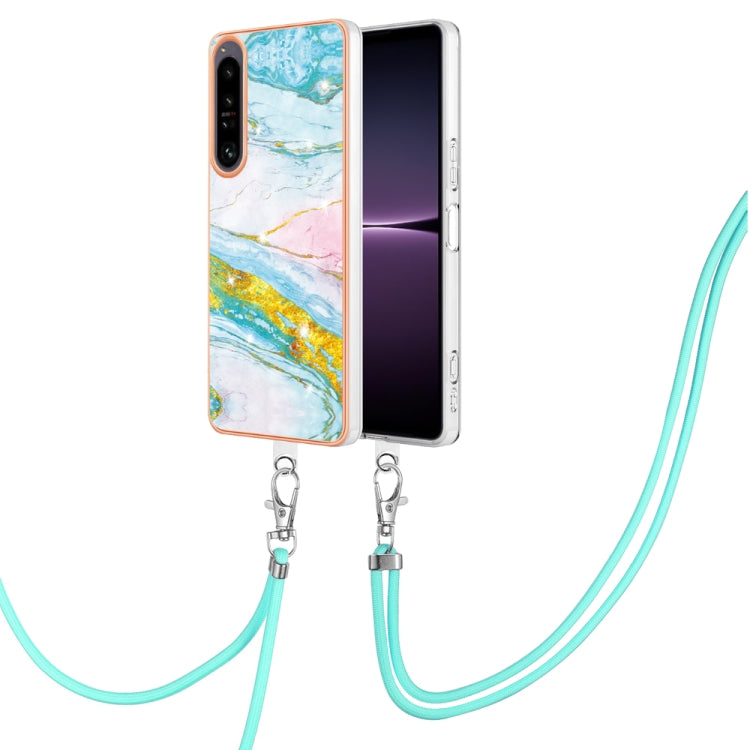 Electroplating Marble Dual-side IMD Phone Case with Lanyard
