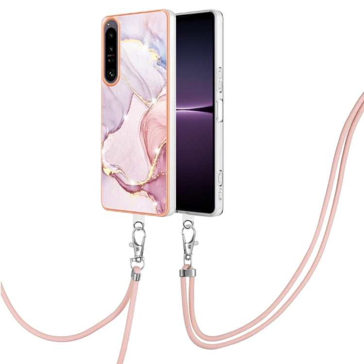 Electroplating Marble Dual-side IMD Phone Case with Lanyard