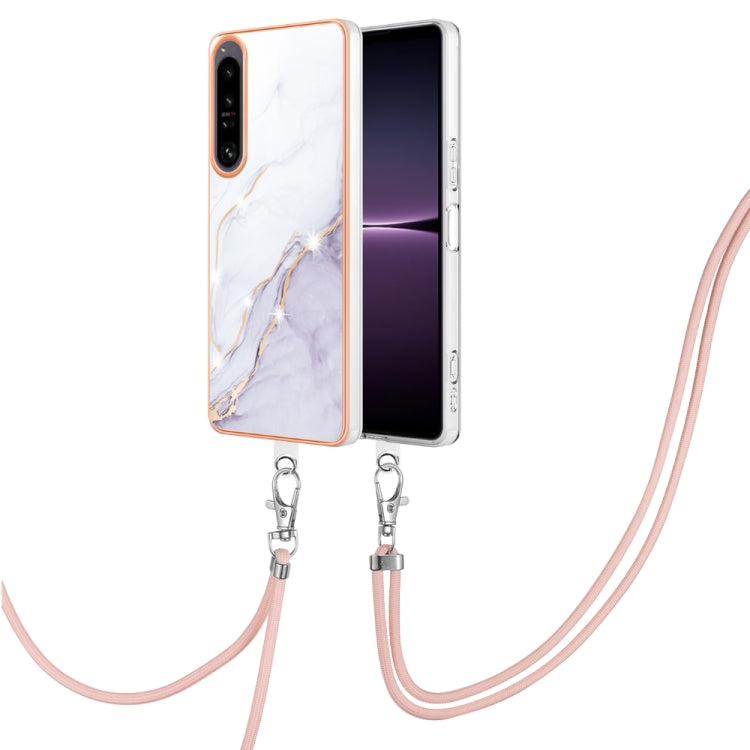 Electroplating Marble Dual-side IMD Phone Case with Lanyard