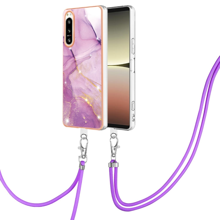 Electroplating Marble Dual-side IMD Phone Case with Lanyard