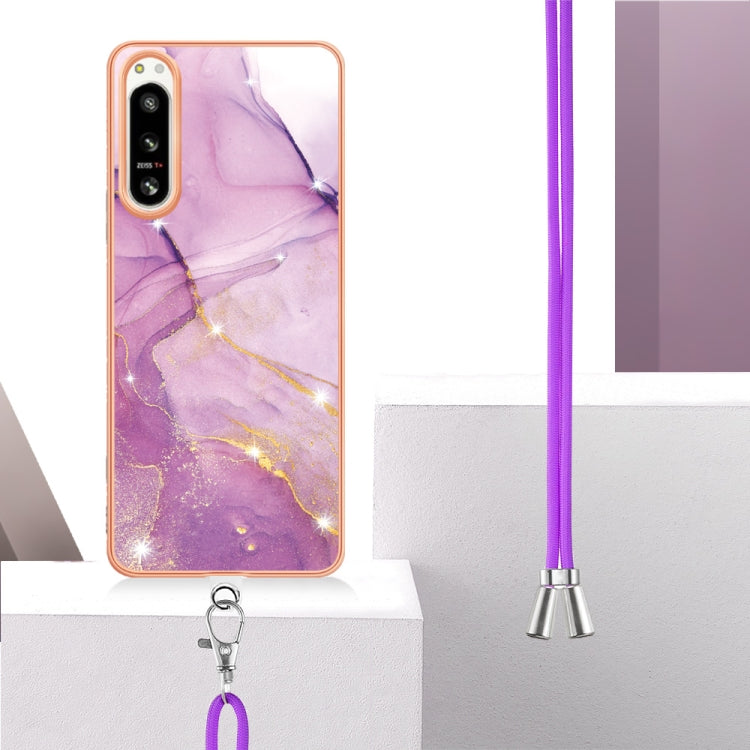 Electroplating Marble Dual-side IMD Phone Case with Lanyard, For Sony Xperia 5 IV, For Sony Xperia 10 IV, For Xiaomi Redmi A1, For Xiaomi Redmi Note 11T Pro / Note 11T Pro+, For Xiaomi Poco M4 Pro 4G