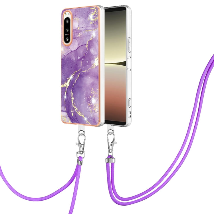 Electroplating Marble Dual-side IMD Phone Case with Lanyard, For Sony Xperia 5 IV, For Sony Xperia 10 IV, For Xiaomi Redmi A1, For Xiaomi Redmi Note 11T Pro / Note 11T Pro+, For Xiaomi Poco M4 Pro 4G