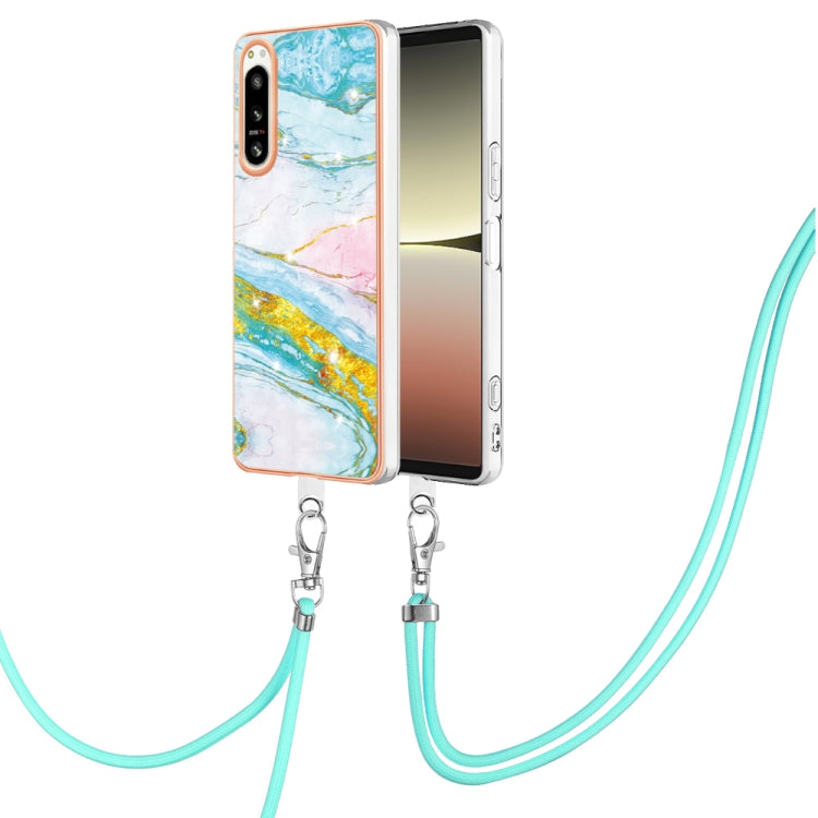 Electroplating Marble Dual-side IMD Phone Case with Lanyard