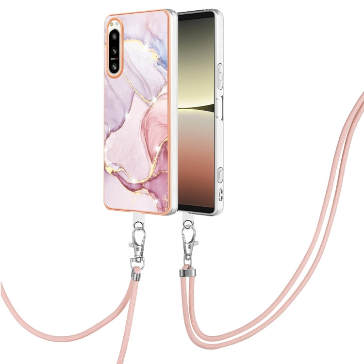 Electroplating Marble Dual-side IMD Phone Case with Lanyard