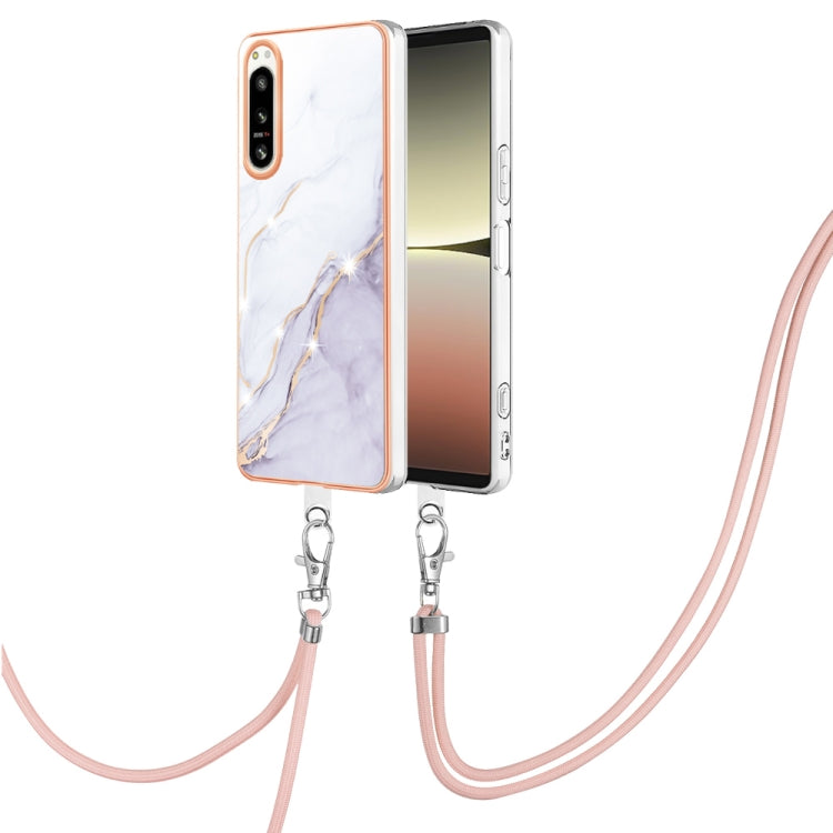 Electroplating Marble Dual-side IMD Phone Case with Lanyard