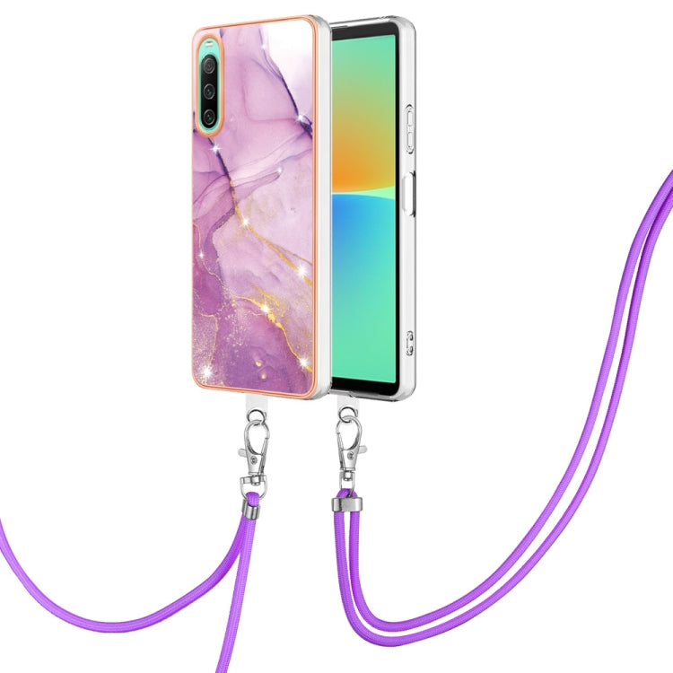 Electroplating Marble Dual-side IMD Phone Case with Lanyard