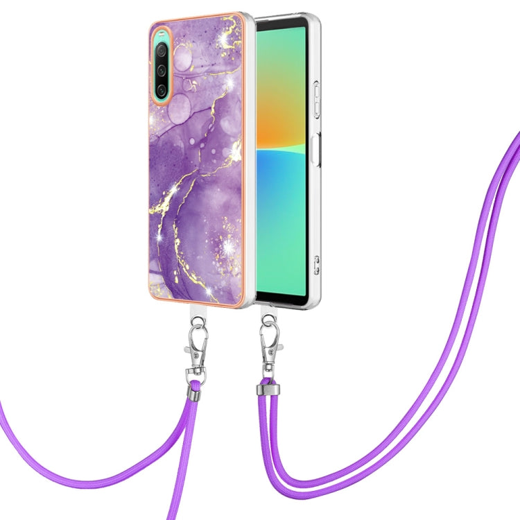 Electroplating Marble Dual-side IMD Phone Case with Lanyard, For Sony Xperia 5 IV, For Sony Xperia 10 IV, For Xiaomi Redmi A1, For Xiaomi Redmi Note 11T Pro / Note 11T Pro+, For Xiaomi Poco M4 Pro 4G