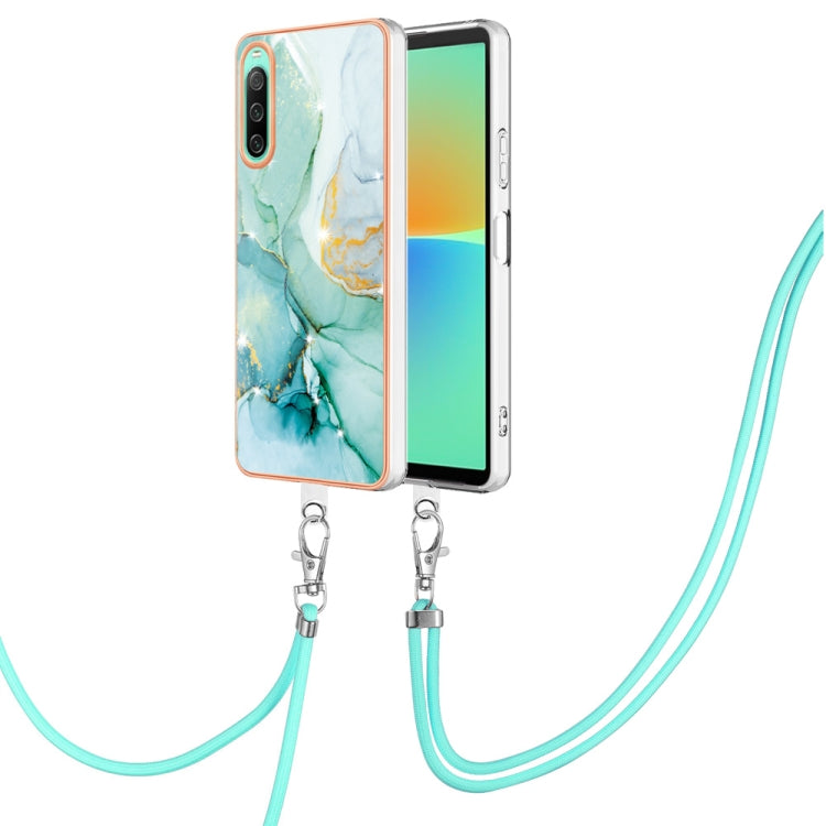 Electroplating Marble Dual-side IMD Phone Case with Lanyard
