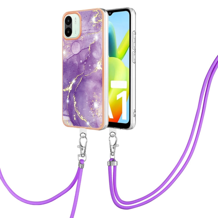 Electroplating Marble Dual-side IMD Phone Case with Lanyard