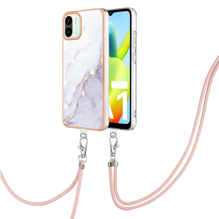 Electroplating Marble Dual-side IMD Phone Case with Lanyard