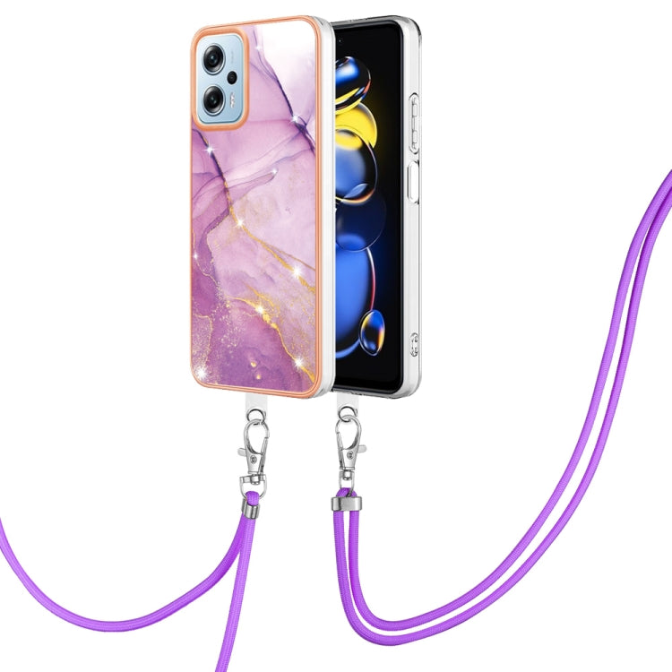 Electroplating Marble Dual-side IMD Phone Case with Lanyard