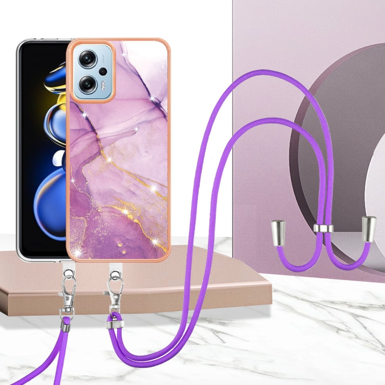 Electroplating Marble Dual-side IMD Phone Case with Lanyard