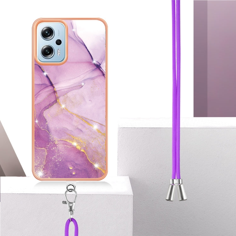 Electroplating Marble Dual-side IMD Phone Case with Lanyard