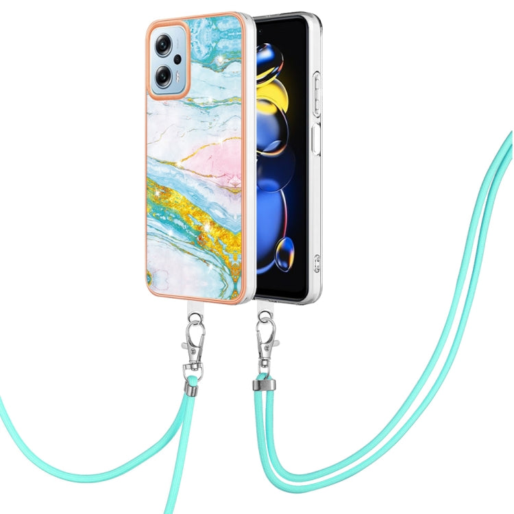 Electroplating Marble Dual-side IMD Phone Case with Lanyard