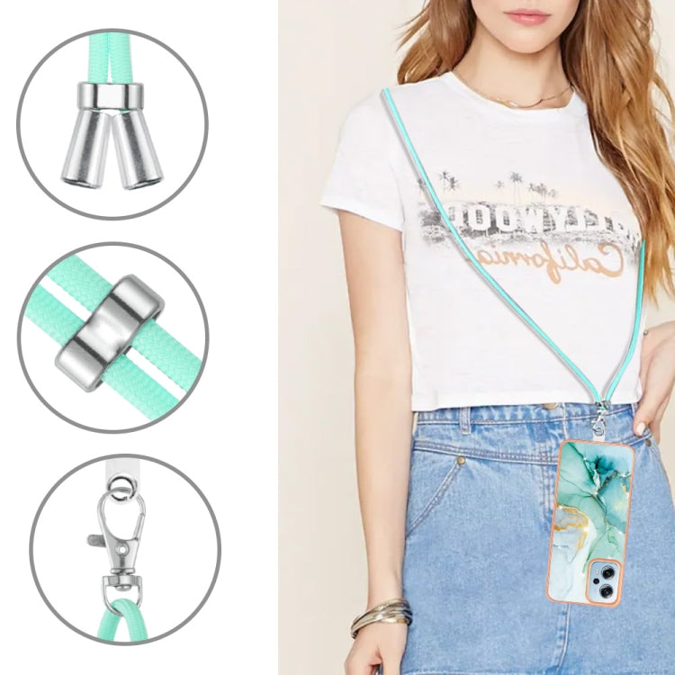 Electroplating Marble Dual-side IMD Phone Case with Lanyard