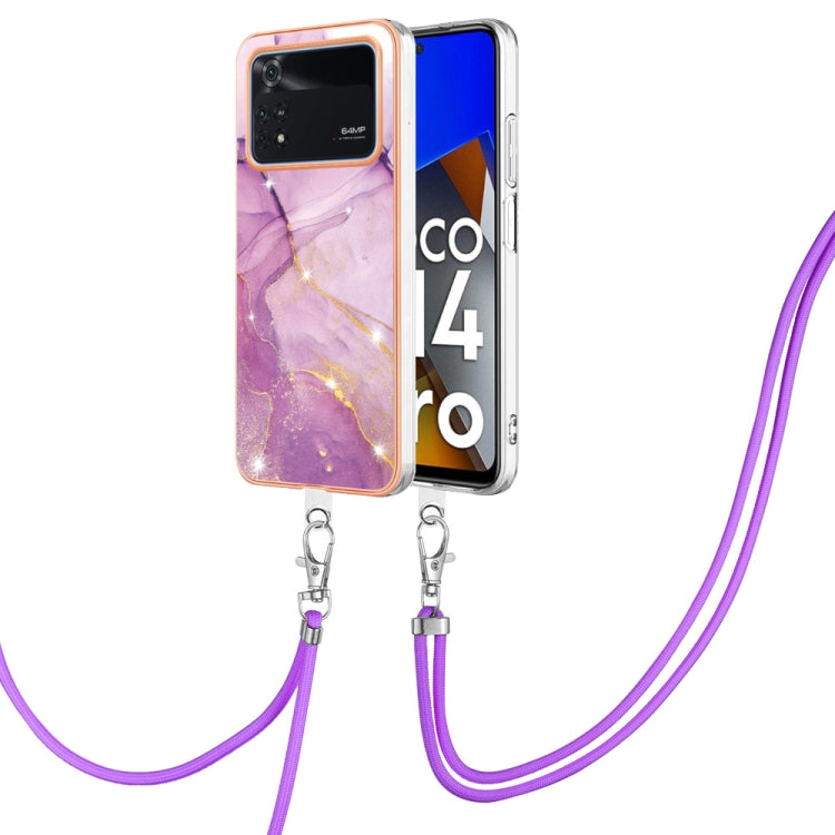 Electroplating Marble Dual-side IMD Phone Case with Lanyard
