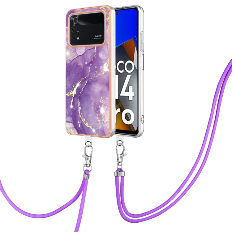 Electroplating Marble Dual-side IMD Phone Case with Lanyard, For Sony Xperia 5 IV, For Sony Xperia 10 IV, For Xiaomi Redmi A1, For Xiaomi Redmi Note 11T Pro / Note 11T Pro+, For Xiaomi Poco M4 Pro 4G