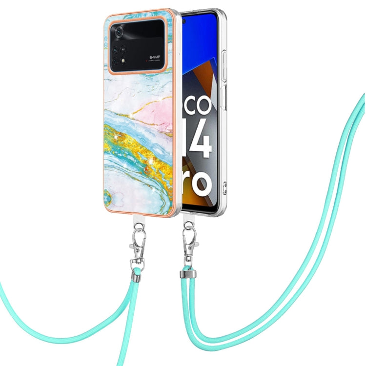 Electroplating Marble Dual-side IMD Phone Case with Lanyard, For Sony Xperia 5 IV, For Sony Xperia 10 IV, For Xiaomi Redmi A1, For Xiaomi Redmi Note 11T Pro / Note 11T Pro+, For Xiaomi Poco M4 Pro 4G