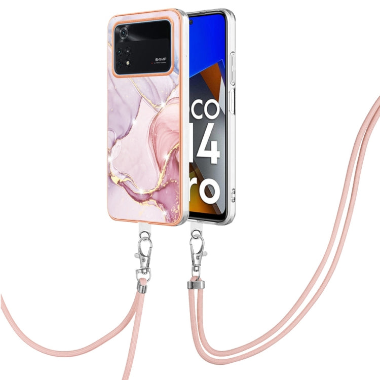 Electroplating Marble Dual-side IMD Phone Case with Lanyard, For Sony Xperia 5 IV, For Sony Xperia 10 IV, For Xiaomi Redmi A1, For Xiaomi Redmi Note 11T Pro / Note 11T Pro+, For Xiaomi Poco M4 Pro 4G