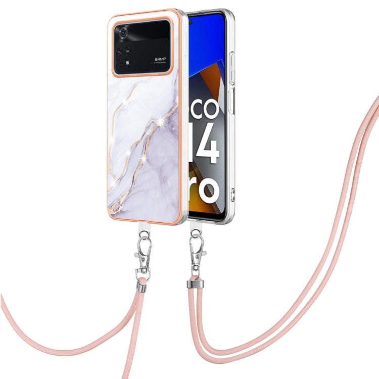 Electroplating Marble Dual-side IMD Phone Case with Lanyard