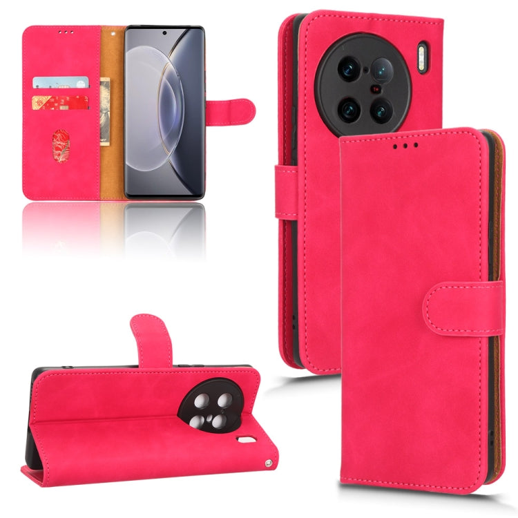 Skin Feel Magnetic Flip Leather Phone Case, For  vivo X90 Pro+