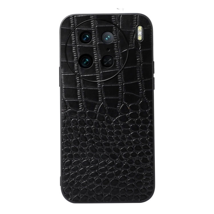 Crocodile Texture Genuine Leather Phone Case, For OPPO Reno9 / Reno9 Pro, For vivo X90 Pro, For Google Pixel Fold