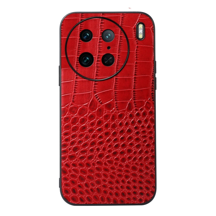 Crocodile Texture Genuine Leather Phone Case, For OPPO Reno9 / Reno9 Pro, For vivo X90 Pro