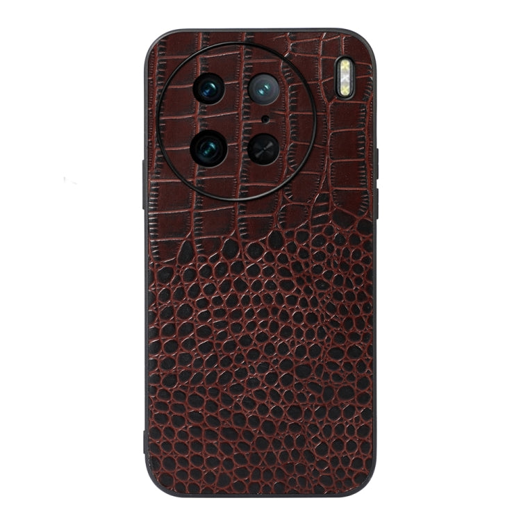 Crocodile Texture Genuine Leather Phone Case, For OPPO Reno9 / Reno9 Pro, For vivo X90 Pro, For Google Pixel Fold