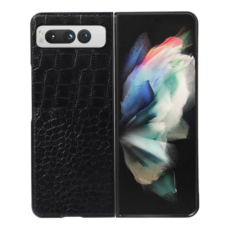 Crocodile Texture Genuine Leather Phone Case, For OPPO Reno9 / Reno9 Pro, For vivo X90 Pro, For Google Pixel Fold