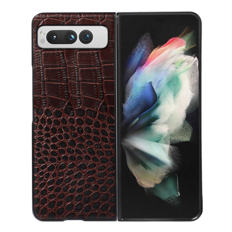 Crocodile Texture Genuine Leather Phone Case, For OPPO Reno9 / Reno9 Pro, For vivo X90 Pro, For Google Pixel Fold