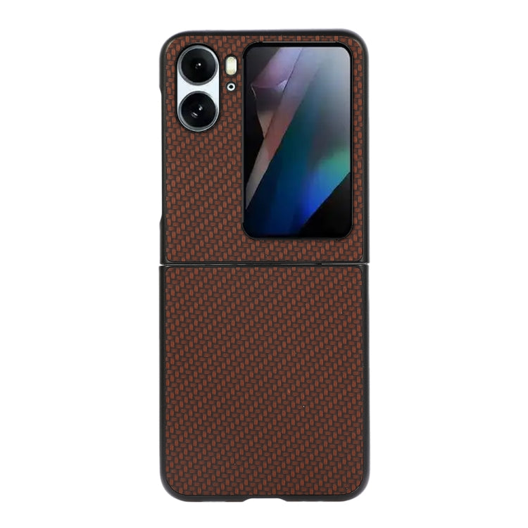 Carbon Fiber Texture Shockproof Phone Case, For OPPO Find N2, For OPPO Find N2 Flip