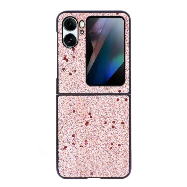 Glitter Powder PU Phone Case, For OPPO Find N2 Flip