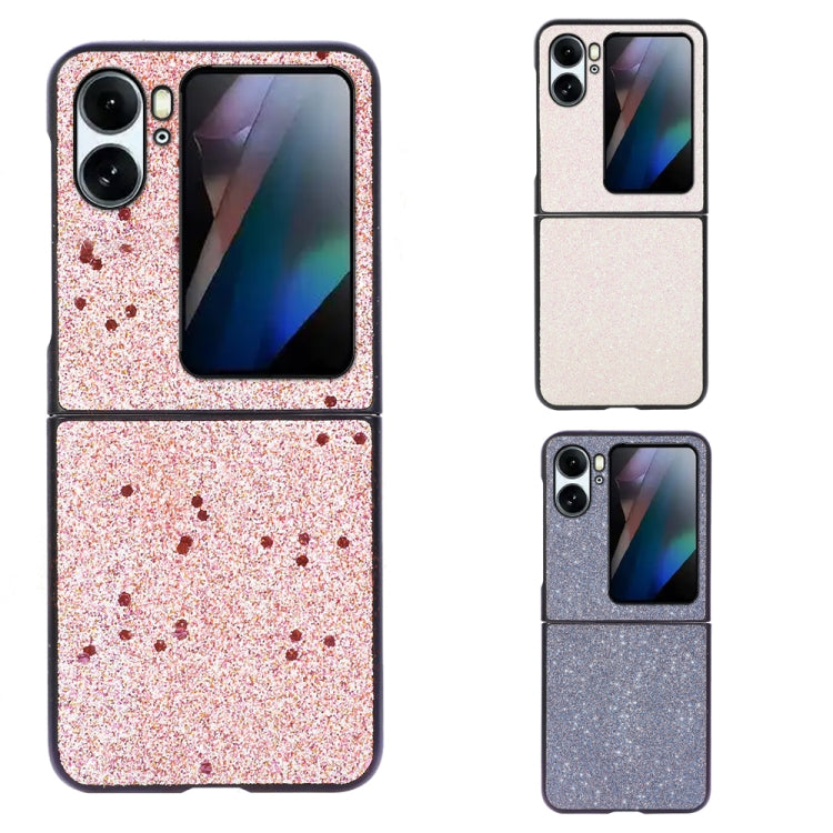 Glitter Powder PU Phone Case, For OPPO Find N2 Flip