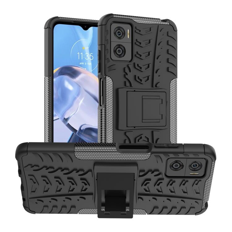 Tire Texture TPU + PC Phone Case with Holder, For Motorola Moto E22, For OPPO A57 5G / OnePlus Nord N300, For Samsung Galaxy S23+ 5G, For Samsung Galaxy A14 5G