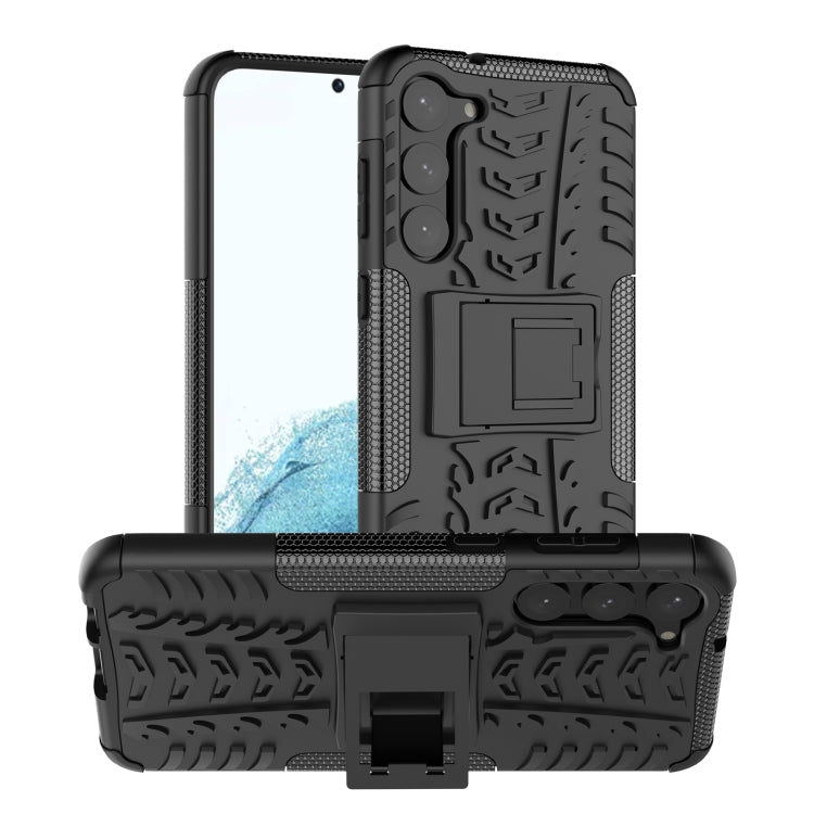 Tire Texture TPU + PC Phone Case with Holder, For Motorola Moto E22, For OPPO A57 5G / OnePlus Nord N300, For Samsung Galaxy S23+ 5G, For Samsung Galaxy A14 5G