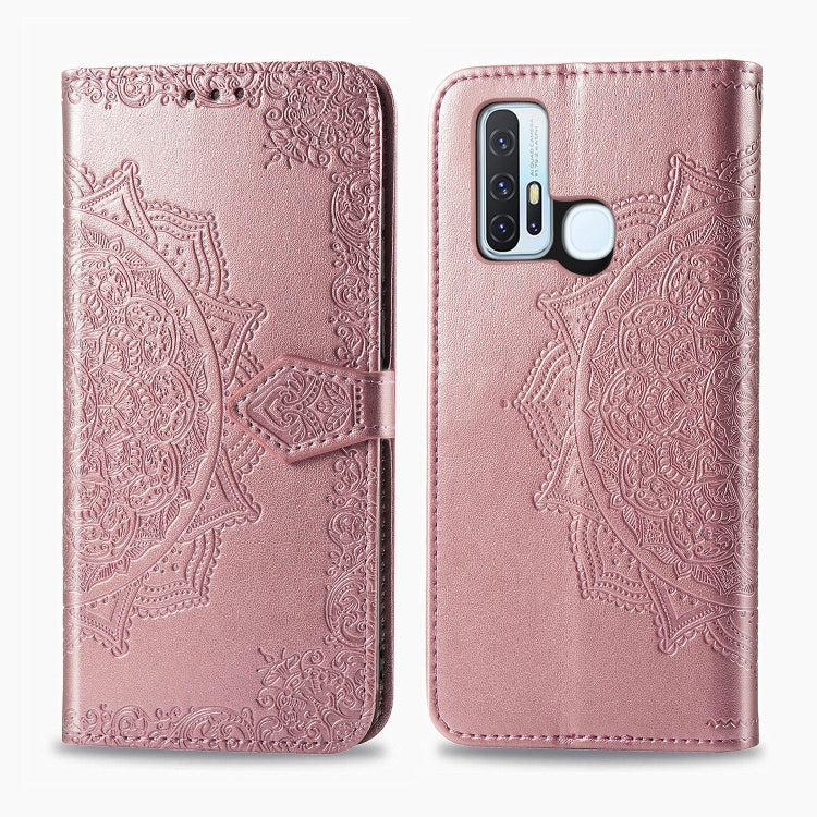 Embossed Mandala Pattern PC + TPU Horizontal Flip Leather Case with Holder & Card Slots, For Kyocera Digno BX, For OPPO Realme C3, For Vivo Z6, For Xiaomi Redmi Note 9S, For Huawei Y6s (2019)