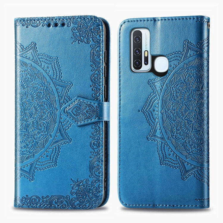 Embossed Mandala Pattern PC + TPU Horizontal Flip Leather Case with Holder & Card Slots, For Kyocera Digno BX, For OPPO Realme C3, For Vivo Z6, For Xiaomi Redmi Note 9S, For Huawei Y6s (2019)