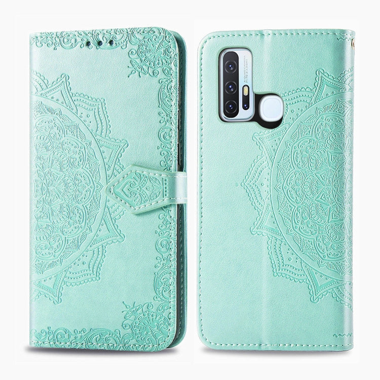 Embossed Mandala Pattern PC + TPU Horizontal Flip Leather Case with Holder & Card Slots, For Kyocera Digno BX, For OPPO Realme C3, For Vivo Z6, For Xiaomi Redmi Note 9S, For Huawei Y6s (2019)