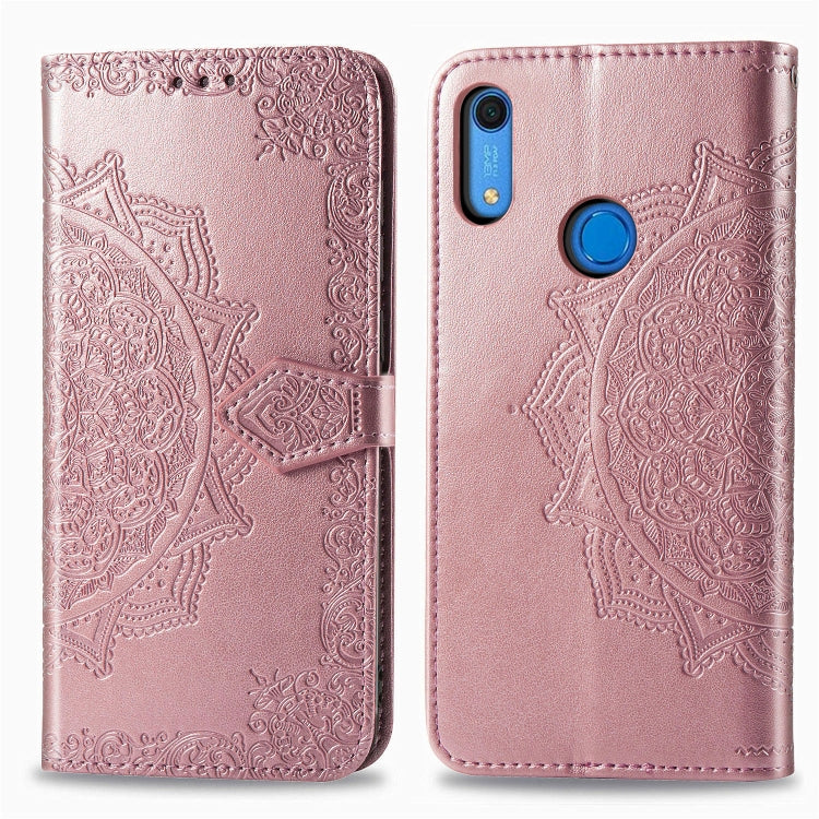 Embossed Mandala Pattern PC + TPU Horizontal Flip Leather Case with Holder & Card Slots, For Kyocera Digno BX, For OPPO Realme C3, For Vivo Z6, For Xiaomi Redmi Note 9S, For Huawei Y6s (2019)