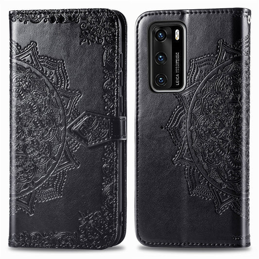 Embossed Mandala Pattern PC + TPU Horizontal Flip Leather Case with Holder &amp; Card Slots, For Huawei P40, For Huawei P40 Lite / nova 6 SE, For Huawei P40 Pro / P40 Pro+, For Huawei Y7P, For Galaxy A11