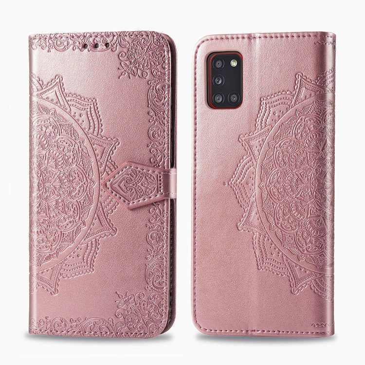 Embossed Mandala Pattern PC + TPU Horizontal Flip Leather Case with Holder & Card Slots, For Galaxy A31, For Galaxy A41, For Galaxy A41 (Japanese Version), For Galaxy M31, For Galaxy XCover Pro