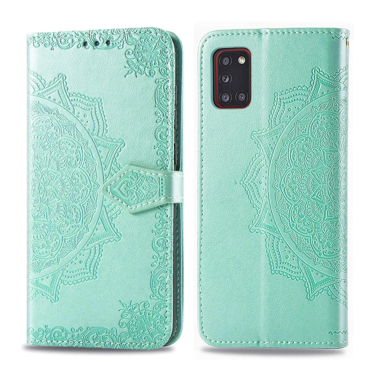 Embossed Mandala Pattern PC + TPU Horizontal Flip Leather Case with Holder & Card Slots, For Galaxy A31, For Galaxy A41, For Galaxy A41 (Japanese Version), For Galaxy M31, For Galaxy XCover Pro