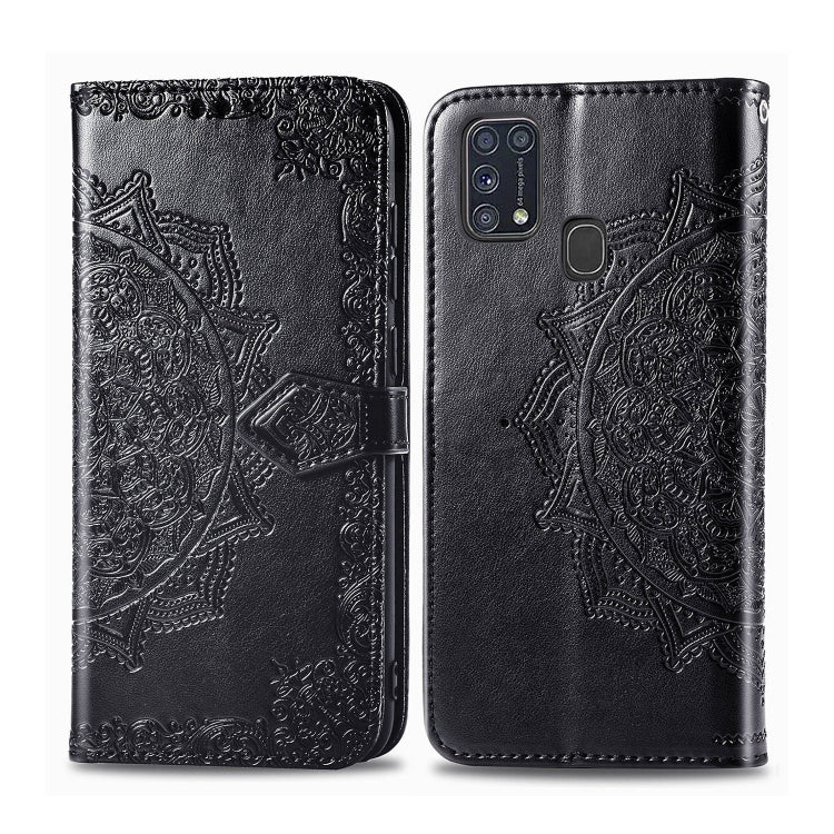 Embossed Mandala Pattern PC + TPU Horizontal Flip Leather Case with Holder & Card Slots, For Galaxy A31, For Galaxy A41, For Galaxy A41 (Japanese Version), For Galaxy M31, For Galaxy XCover Pro