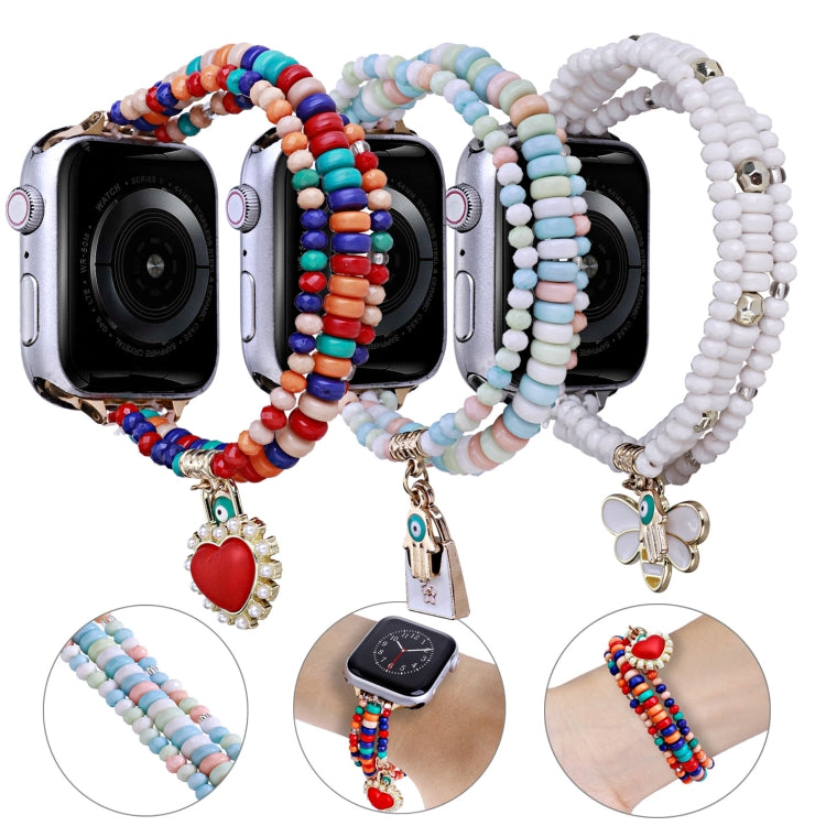 3-row Beads Watch Band, For Apple Watch Ultra 49mm / Series 8&amp;7 45mm, For Apple Watch Series 8&amp;7 41mm