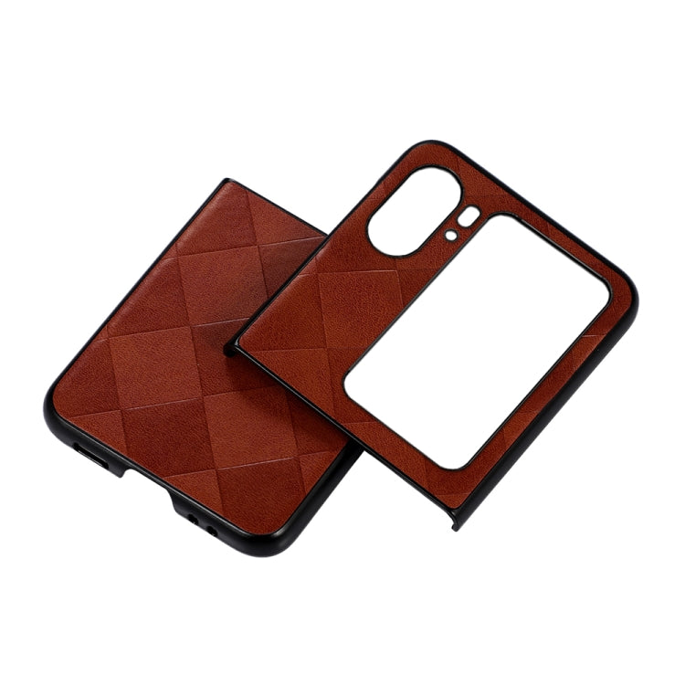 Weave Plaid PU Phone Case, For OPPO Find N2 Flip