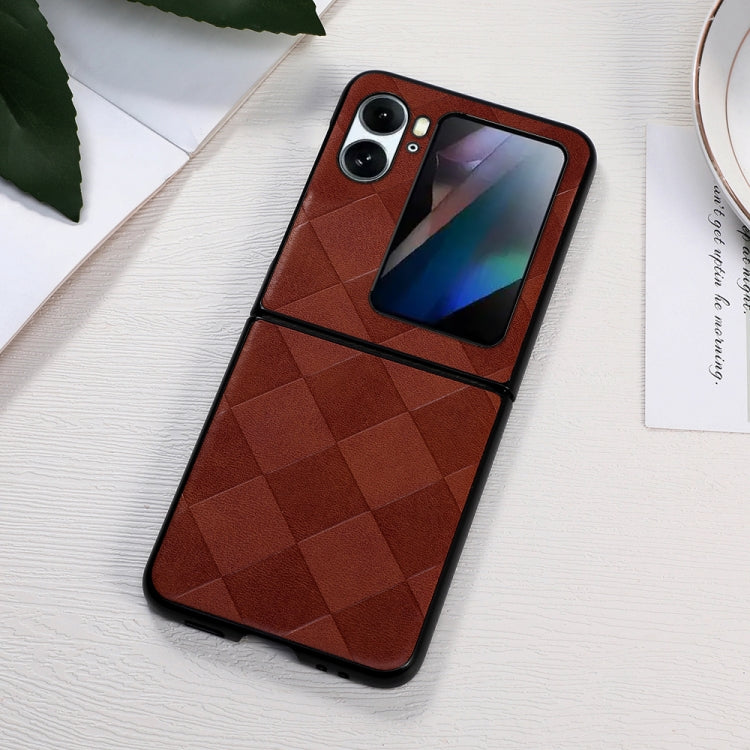 Weave Plaid PU Phone Case, For OPPO Find N2 Flip