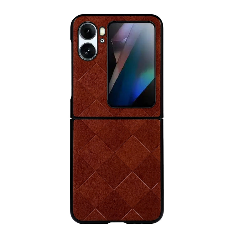 Weave Plaid PU Phone Case, For OPPO Find N2 Flip