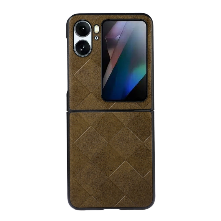 Weave Plaid PU Phone Case, For OPPO Find N2 Flip