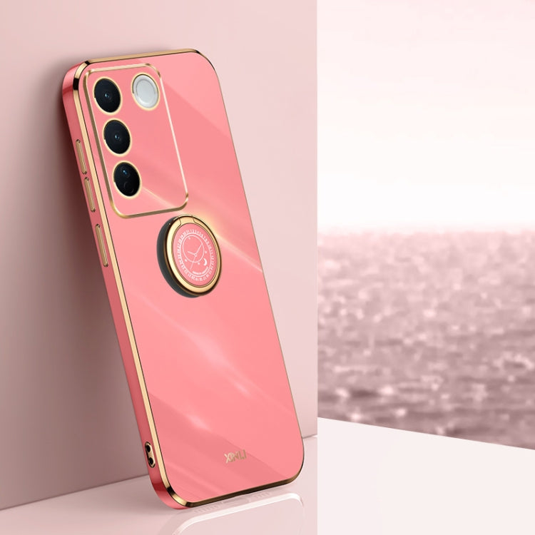 XINLI Straight Edge 6D Electroplate TPU Phone Case with Ring Holder